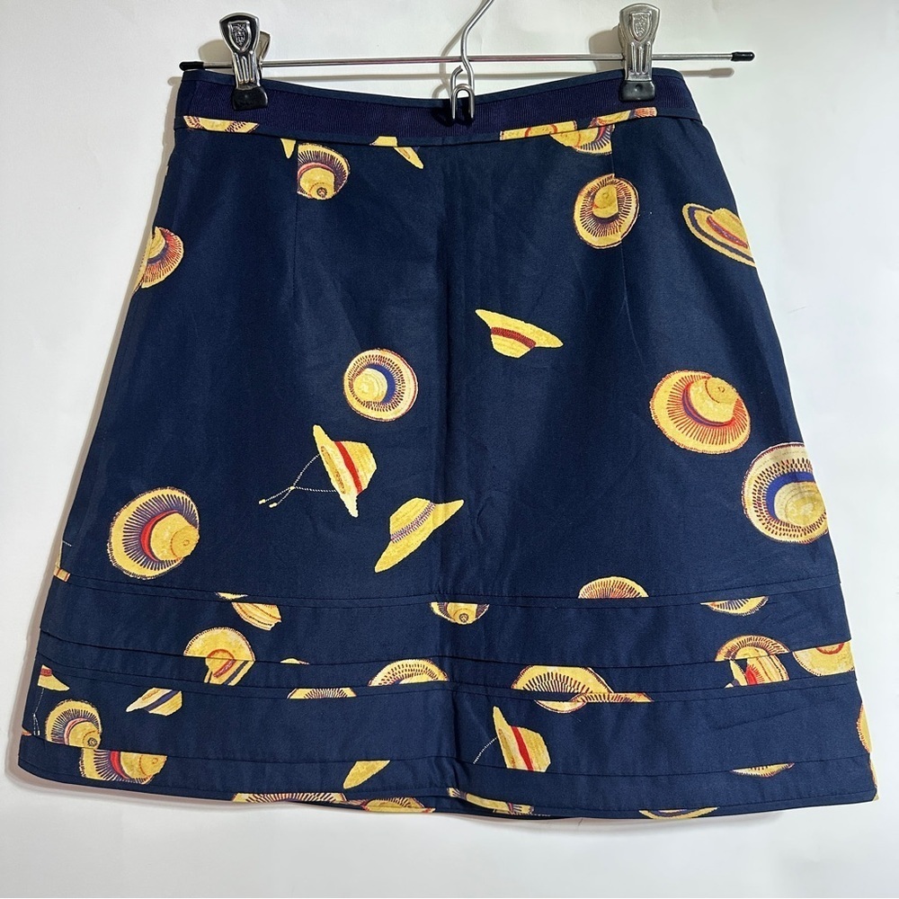 NWT Tory Burch Rianna RARE straw hat tiered navy mini skirt summer size 0